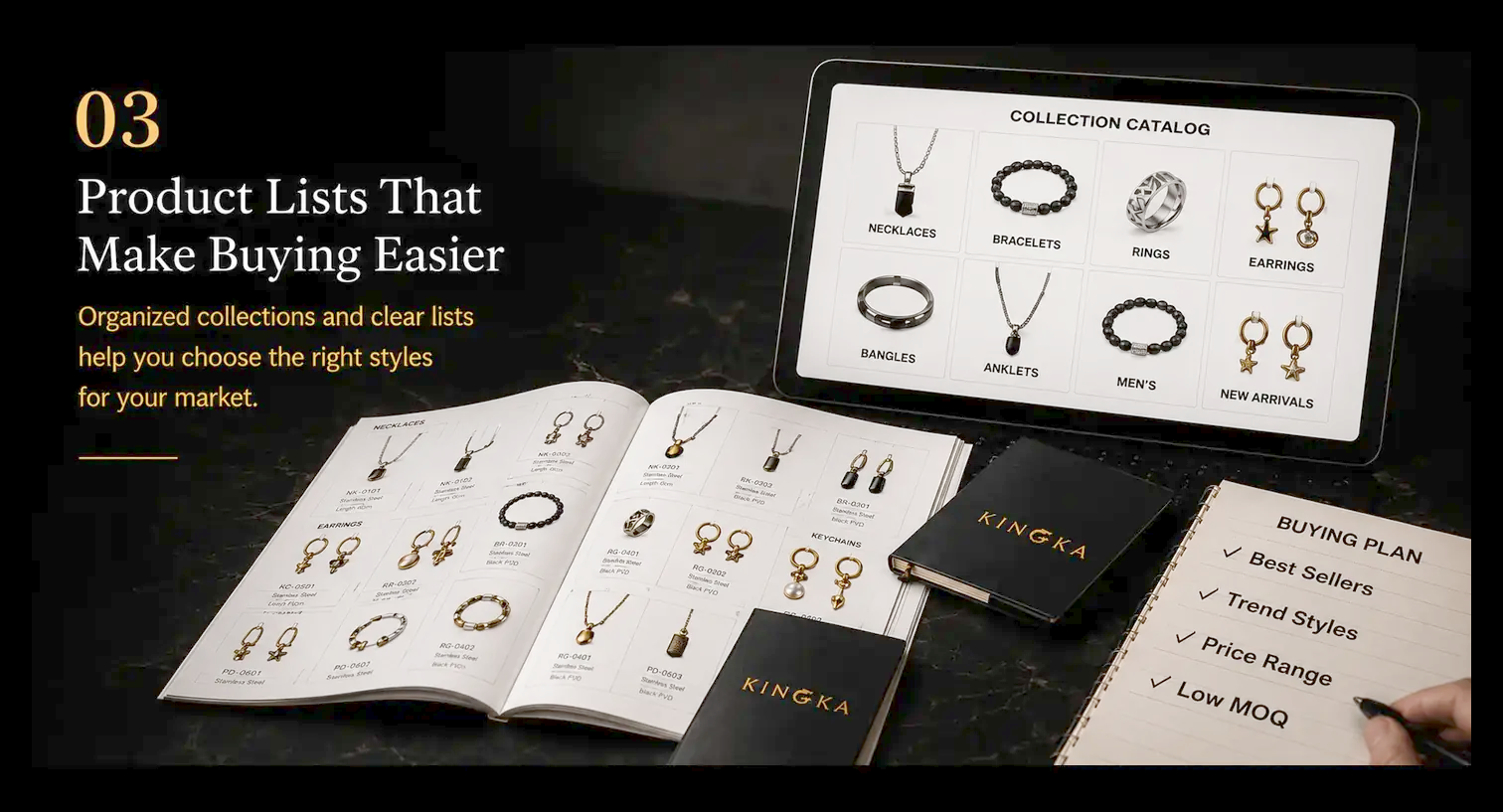 Jewelry product catalog and selection support