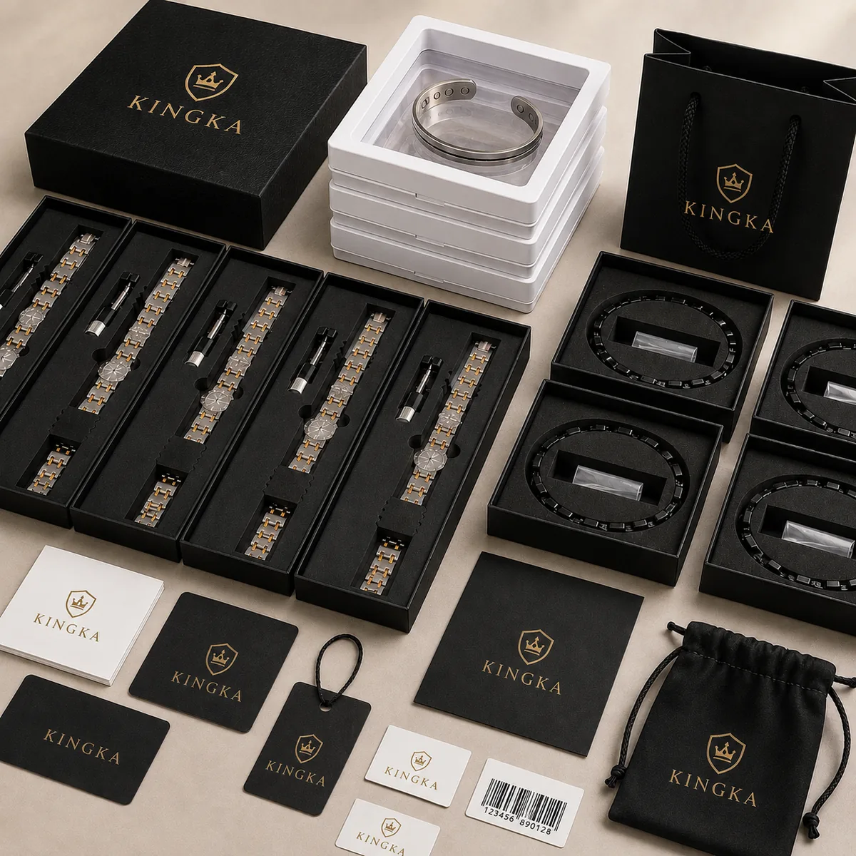 Custom jewelry packaging for private label stainless steel jewelry