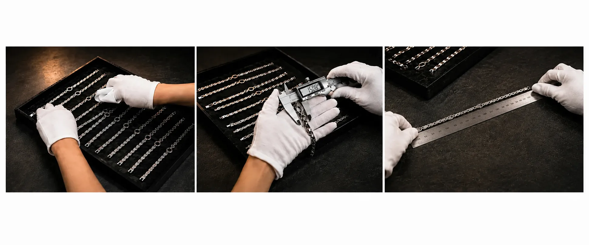 Stainless steel jewelry quality control inspection