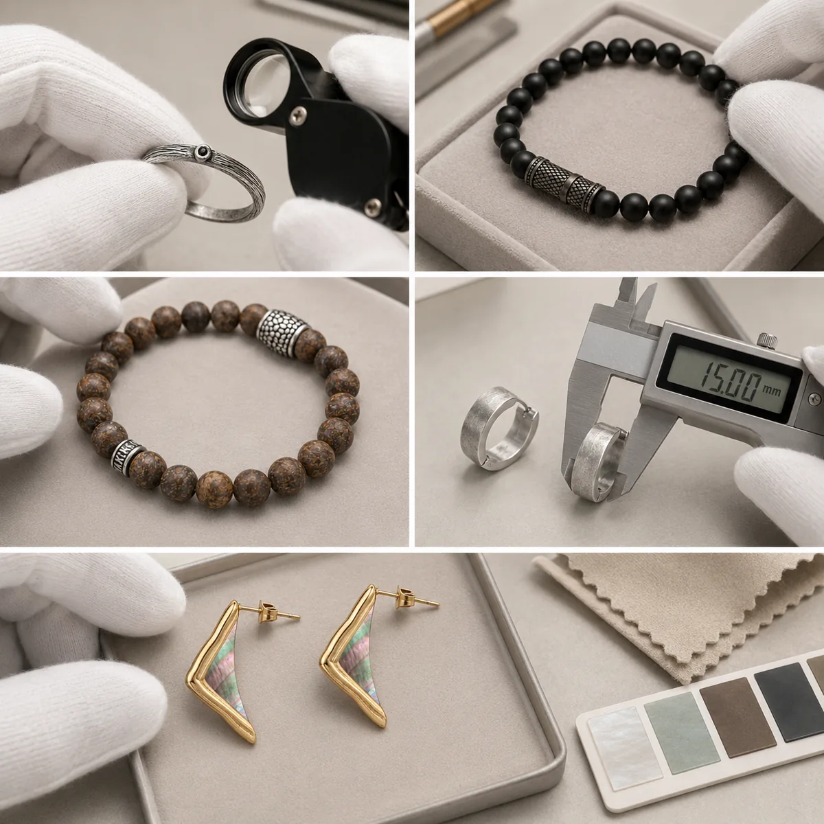 Wholesale stainless steel jewelry quality control and batch inspection